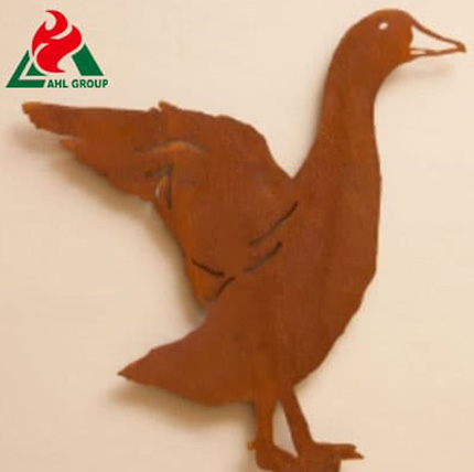 Corten Duck For Gardening Articles